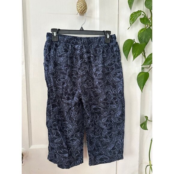 Karen Scott women’s size medium petite blue and black pants - Picture 6 of 7